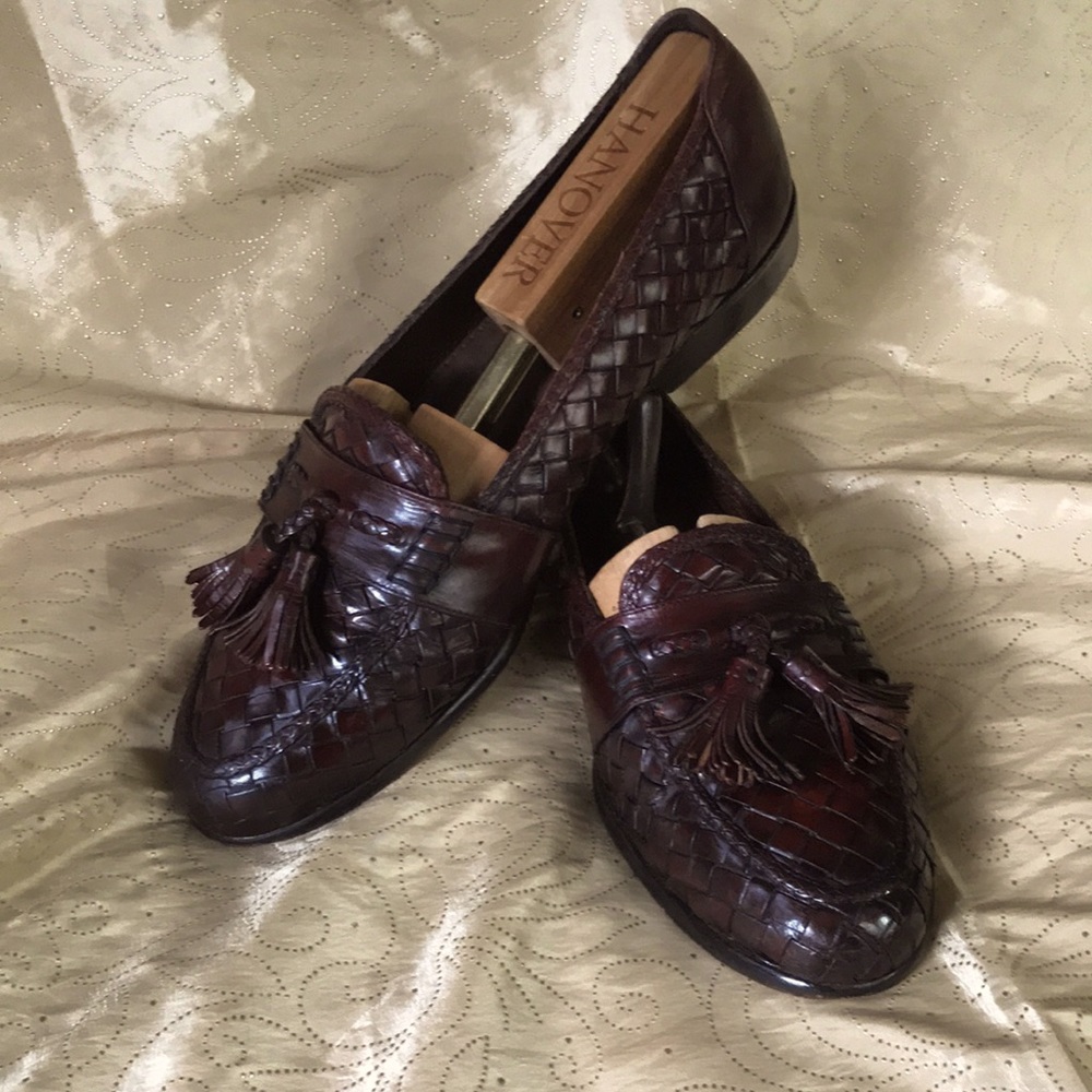 Cole Haan Bragano oxblood woven leather tassel loafers (size 9.5)